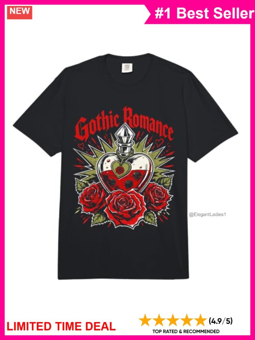 Comfort Colors Women's Tee Horror Gothic Romance Rose Gardener Funny